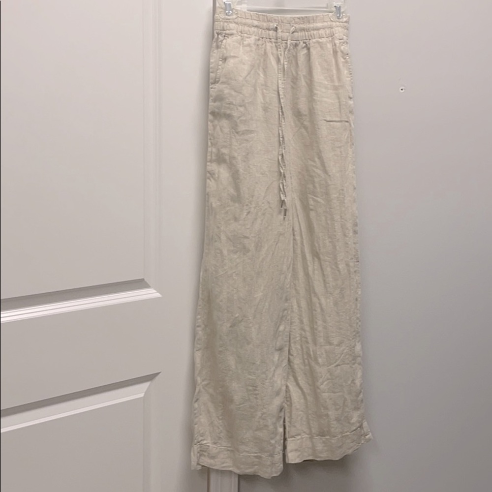 H&M linen wide leg pants